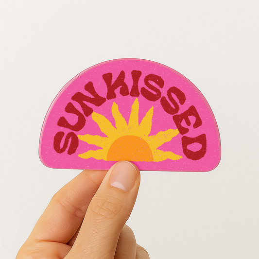 Sunkissed Retro Summer Sun Sticker 3"