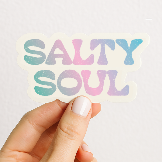 Salty Soul Pastel Coastal Aesthetic Vinyl Sticker 3.5"